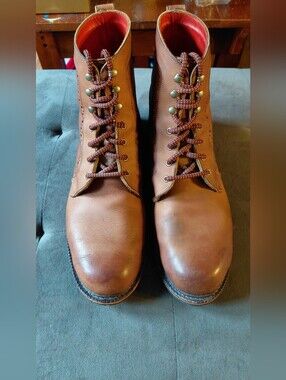 Allen Edmonds  Sturgis Tan Brown Leather Lace-Up Boots Size 13